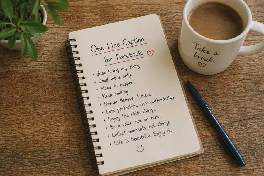 one line caption for Facebook